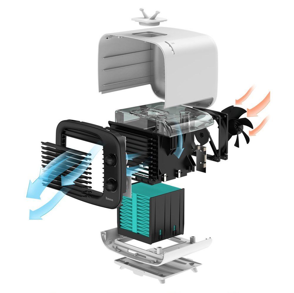 BASEUS - BASEUS - Time Desktop Air Cooler - Svart / Vit