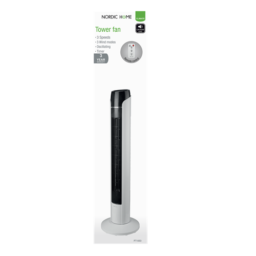 Nordic Home - Nordic Home - Tornfläkt Med Låg Ljudnivå 45 W – Vit / Svart