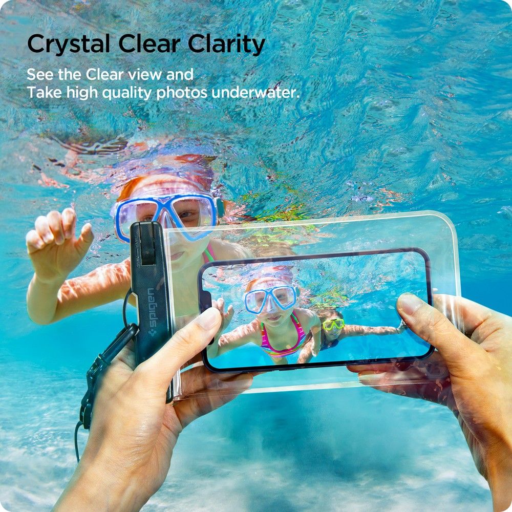 Spigen - Spigen 2-Pack Universala Vattentät Mobilväskor A601 - Crystal Clear