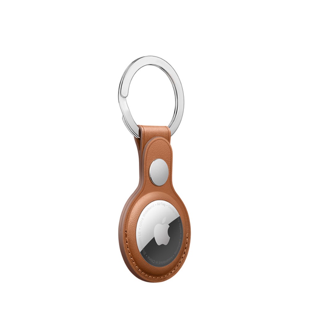 A-One Brand - Läder Nyckelring Skal till Apple Airtag - Brun
