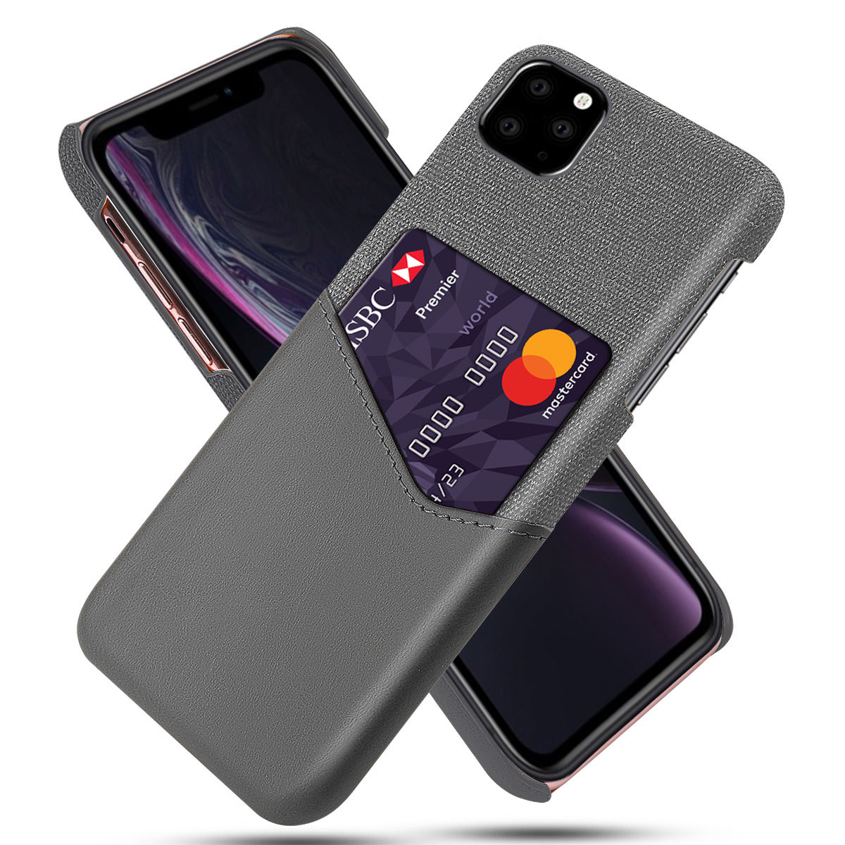 A-One Brand - Mobilskal med korthållare till iPhone 11 Pro - Grå