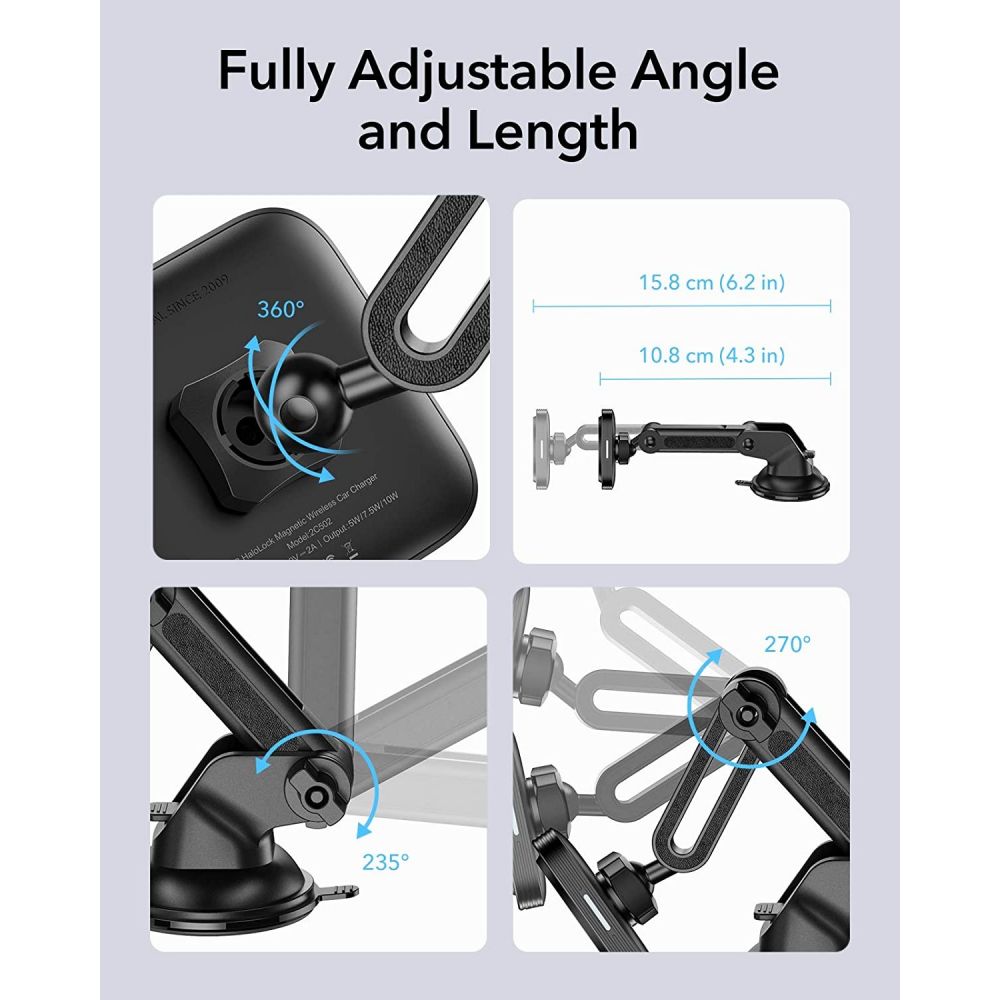 ESR - ESR Halolock Magnetic Magsafe Dashboard Car Mount - Svart