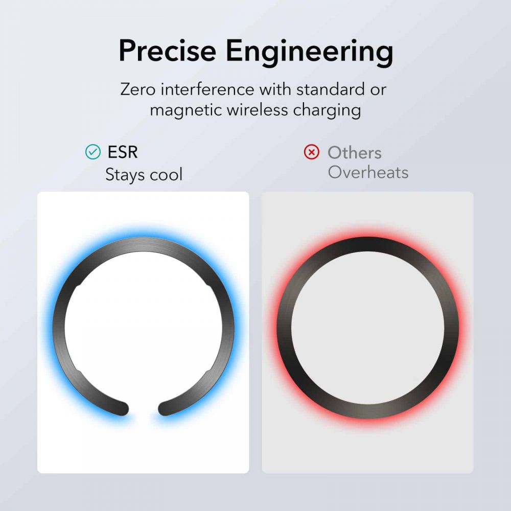 ESR - ESR - Halolock Magsafe Universal Magnetic Ring - Svart & Silver