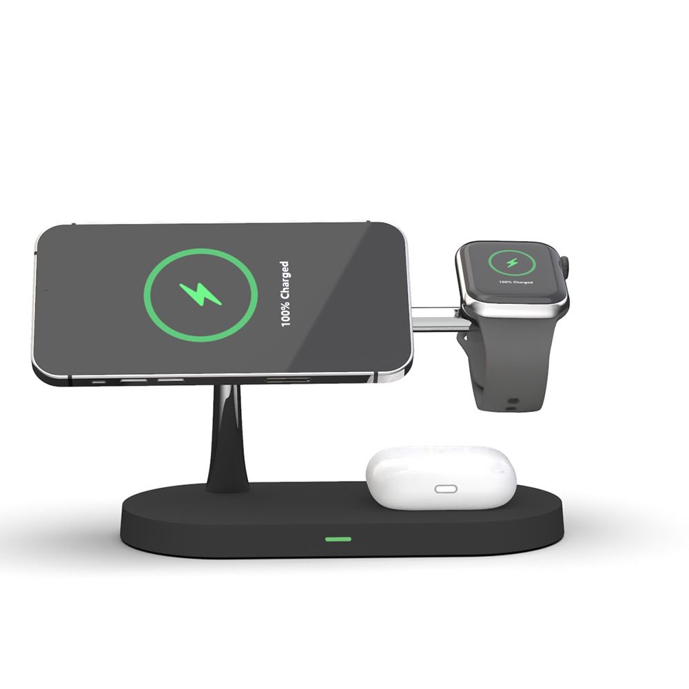 Tech-Protect - 3in1 Magsafe Trådlös laddare iPhone / Apple Watch / AirPods Svart