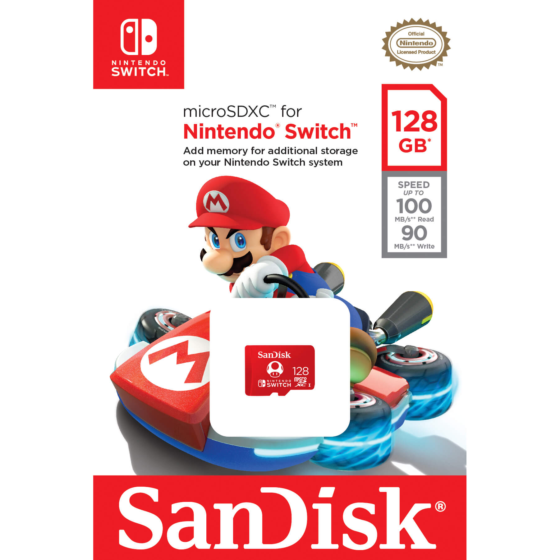 Alternativ bild 1 för SanDisk Nintendo Switch - 128GB / MicroSDXC / Class 10 / UHS-1 / 100MB/s