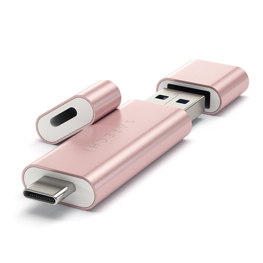 Satechi
Satechi USB-C och USB3.0 Micro/SD-kortläsare av aluminium - Rose Gold