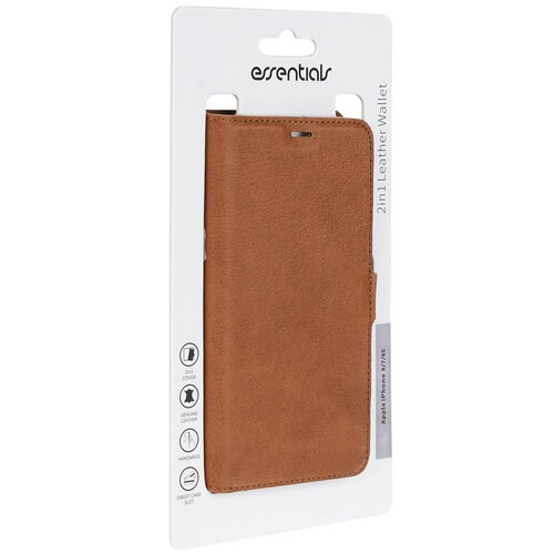 Essentials
Essentials iPhone 6/7/8/SE (2020), Läder wallet avtagbar, ljusbrun