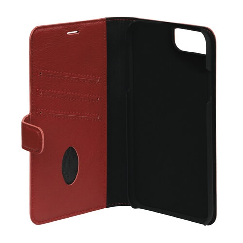 UTGATT1 - Essentials iPhone 6/7/8/SE 2020, Läder wallet avtagbar, röd