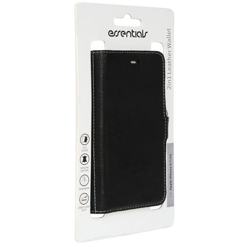 Essentials
Essentials iPhone 6/7/8/SE (2020), Läder wallet avtagbar, svart