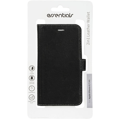 Essentials
Essentials iPhone 6/7/8/SE (2020), Läder wallet avtagbar, svart