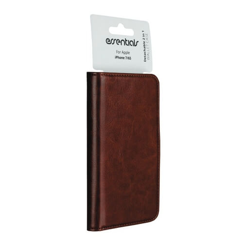 UTGATT1 - Essentials iPhone 6/7/8/SE 2020, PU wallet 3 kort avtagbar, brun