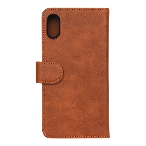 UTGATT1 - Essentials iPhone X/XS, PU wallet 3 kort avtagbar, ljus brun