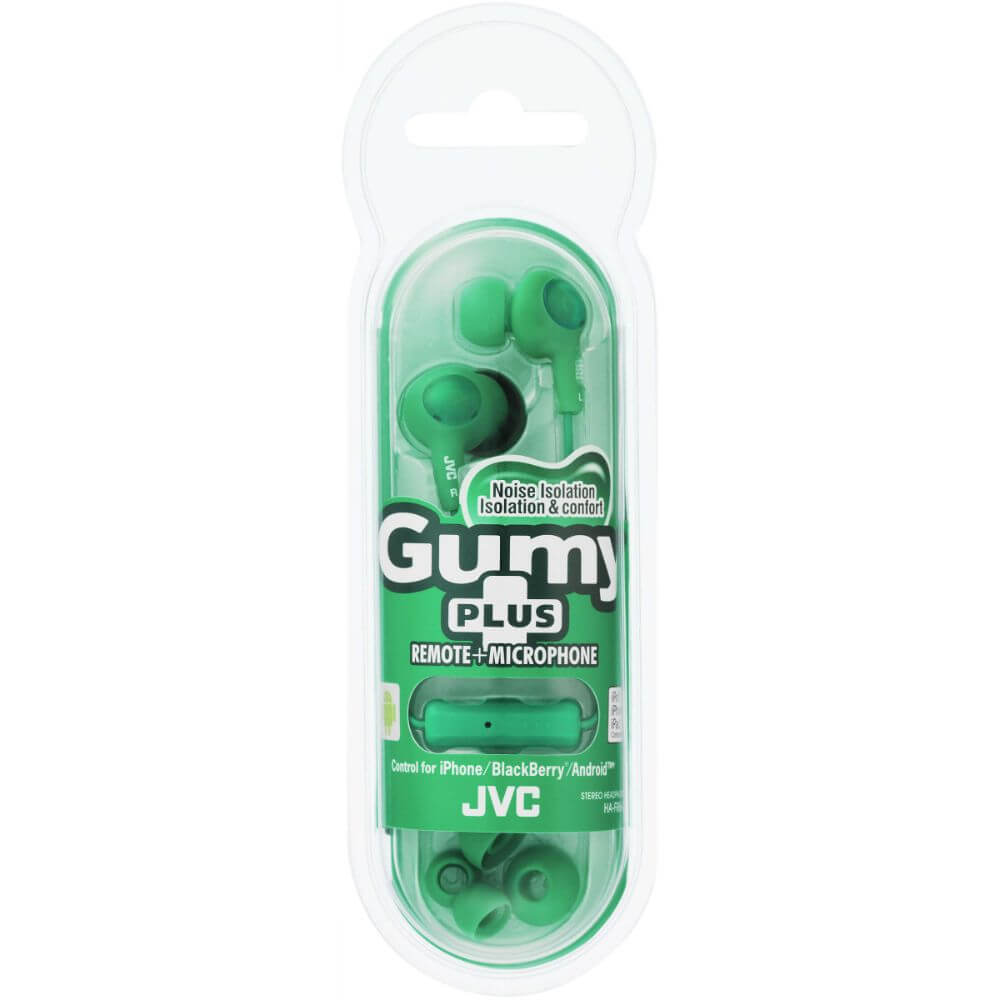 JVC - JVC Hörlur FR6 Gumy Plus Mic Grön