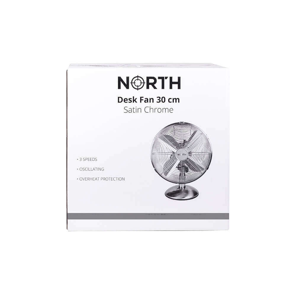 North - NORTH Fläkt Bordsfläkt 30cm Satin Chrome