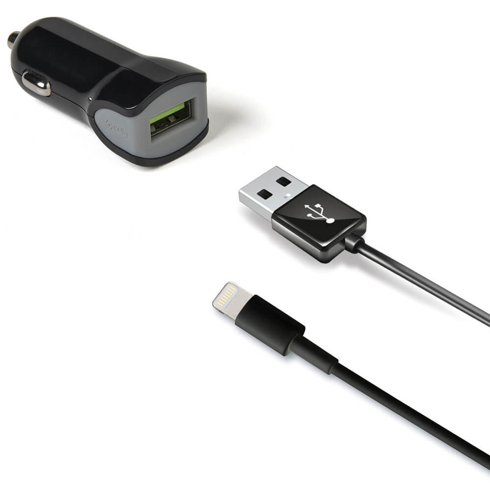 Celly
CELLY Billaddare + Lightning-kabel 2 4A