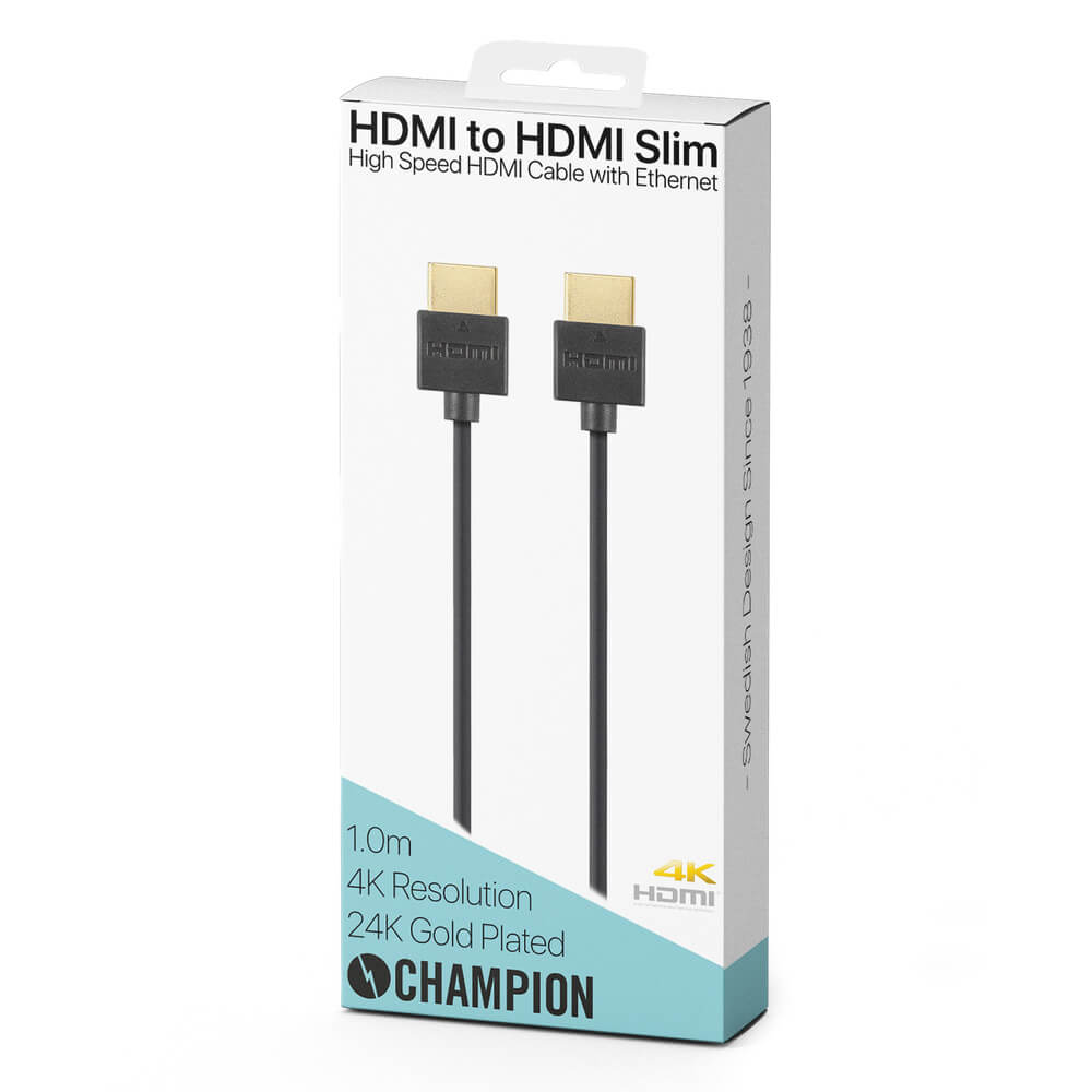 Champion - Champion HDMI-kabel Ha-Ha SLIM 1.0m