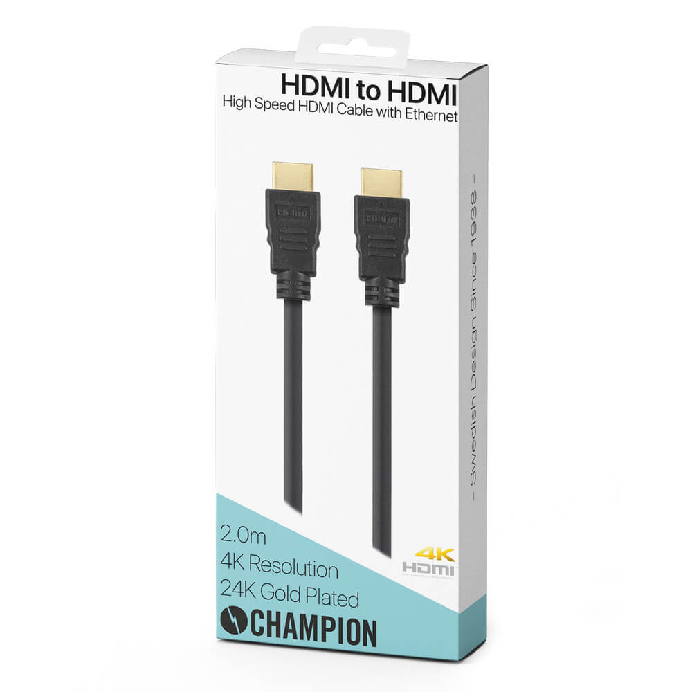Champion - Champion HDMI-kabel Ha-Ha Svart 2.0m