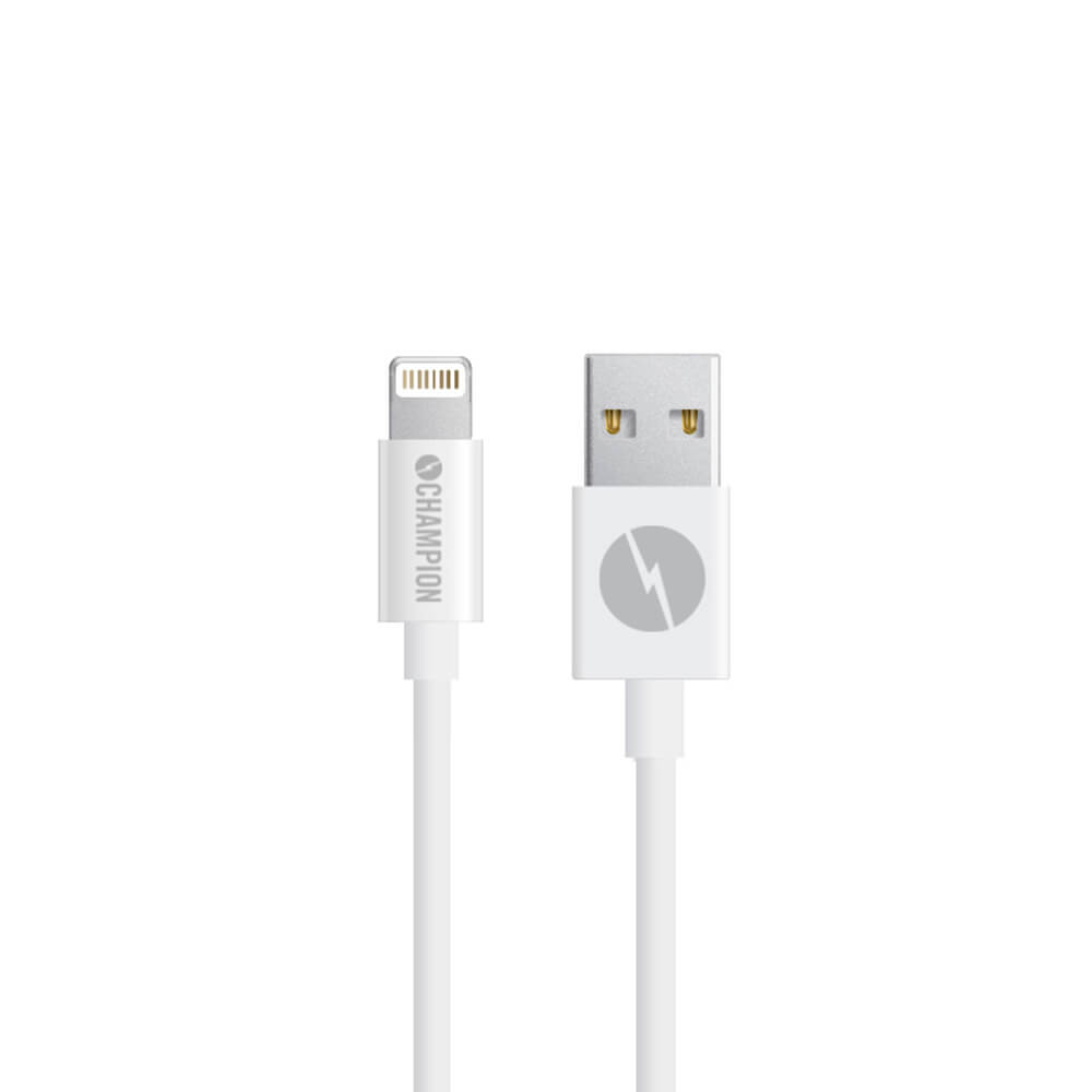 Produktfoto för Champion Ladd&Synk kabel Lightning 1m Vit