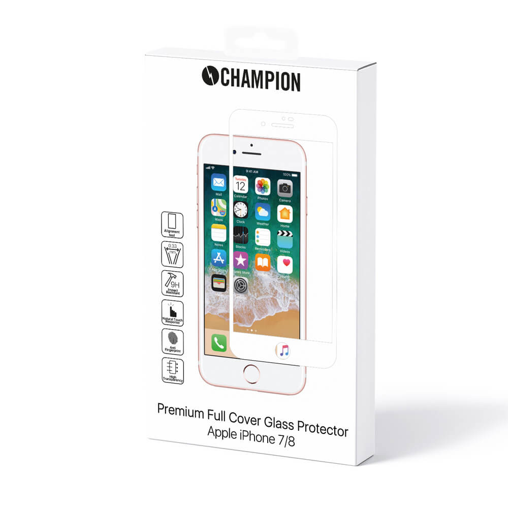 Champion
Champion Skärmskydd Glas iPhone 7/8 Vit 3D