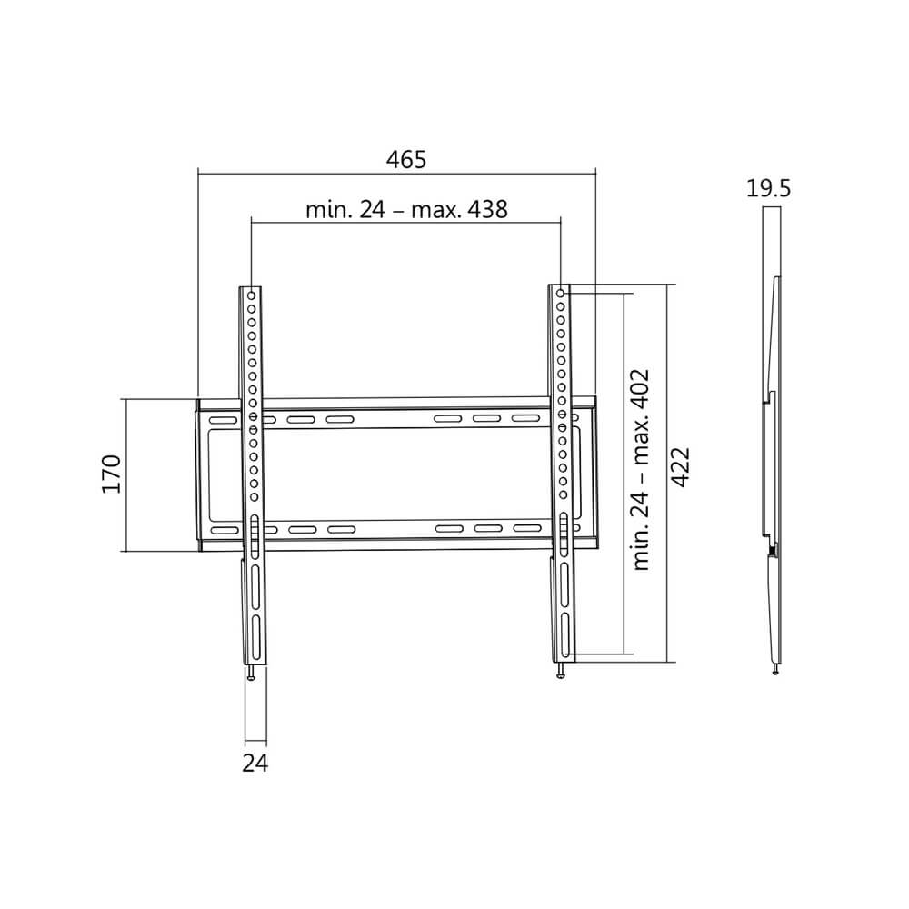Alternativ bild 1 för LogiLink BP0009, 81,3 cm (32), 139,7 cm (55), 35 kg, 200 x 200 mm, 400 x 400 mm, Svart