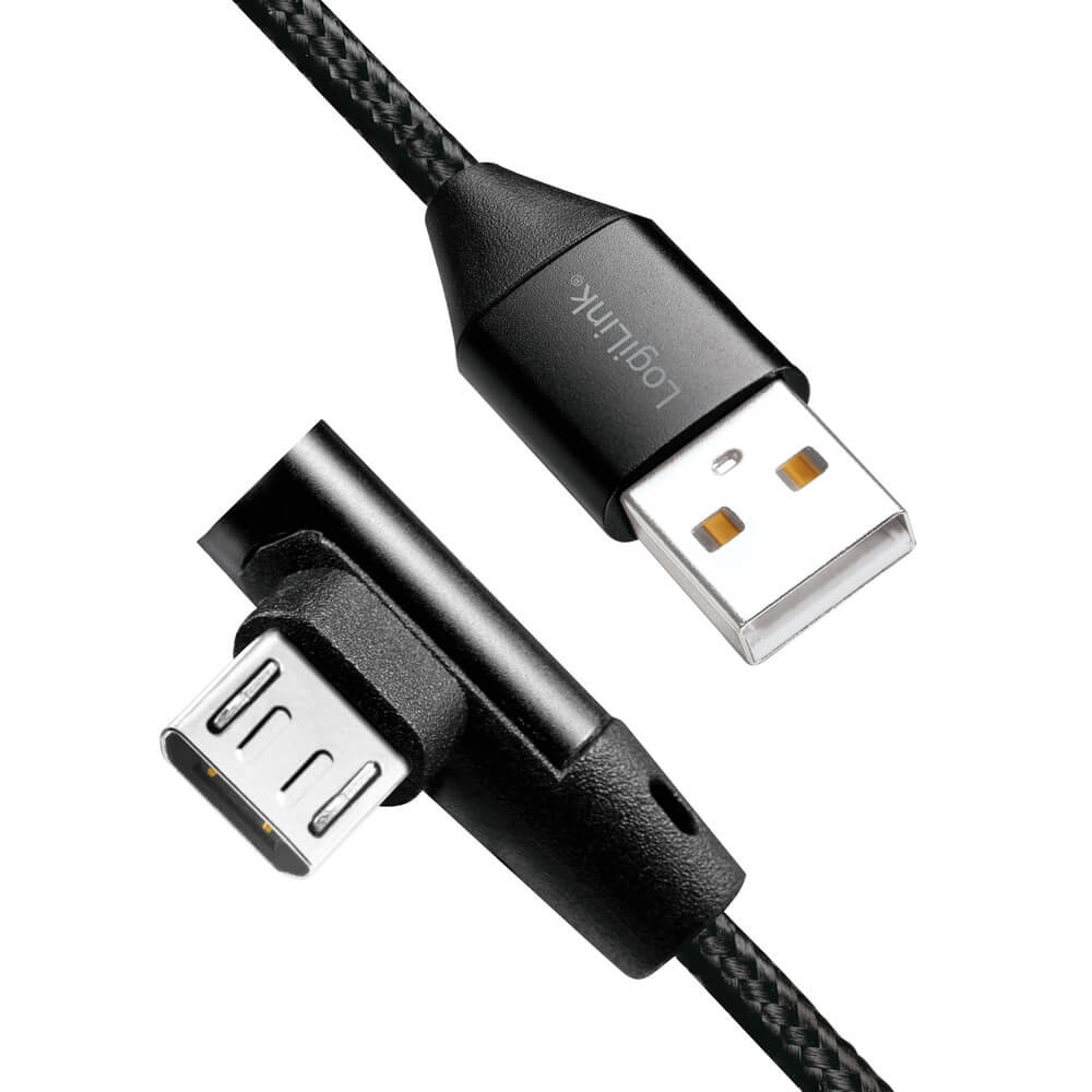 Alternativ bild 1 för LogiLink Vinklad MicroUSB-kabel USB 2.0 1m
