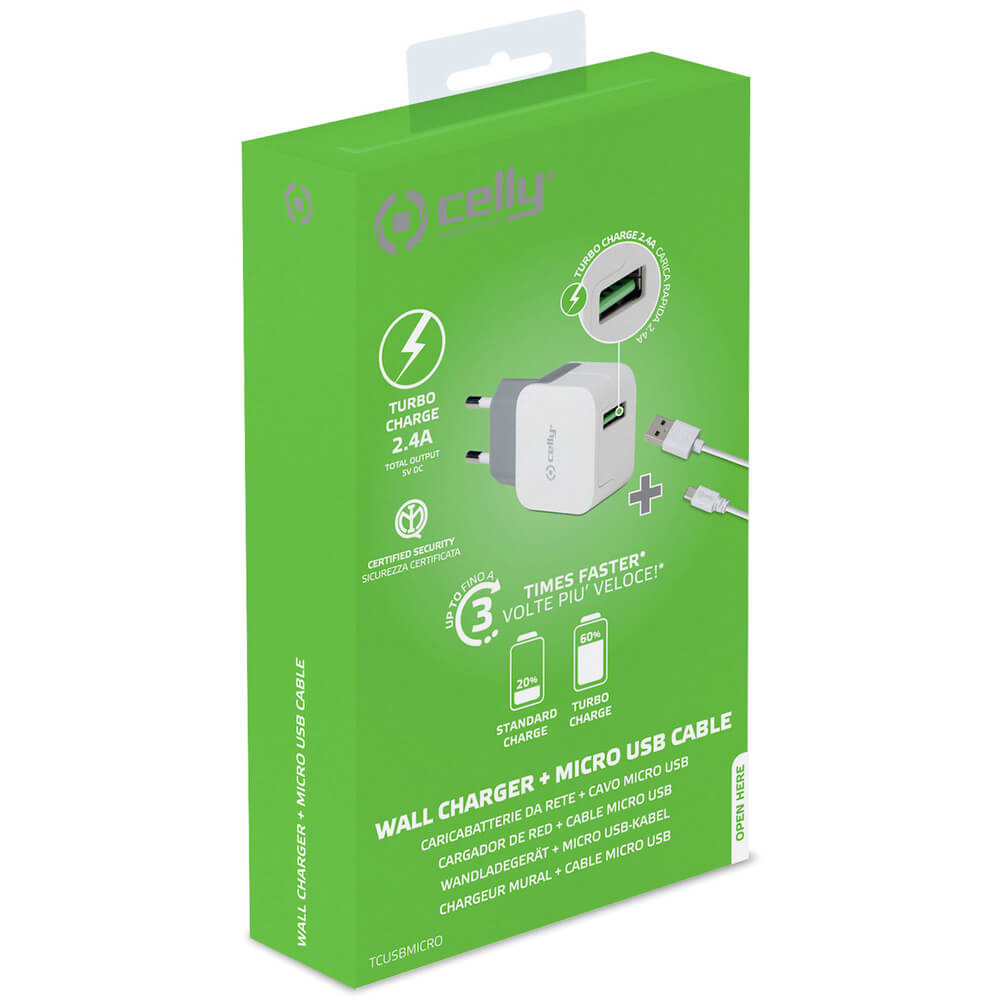 Celly - USB-laddare MicroUSB 2 4A
