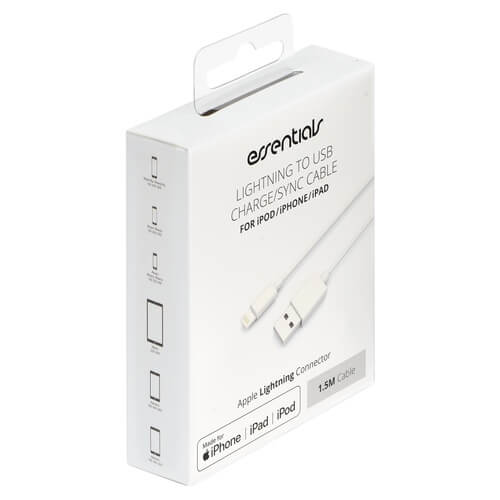 Essentials
Essentials USB-A - Lightning MFI kabel, 1,5m, vit