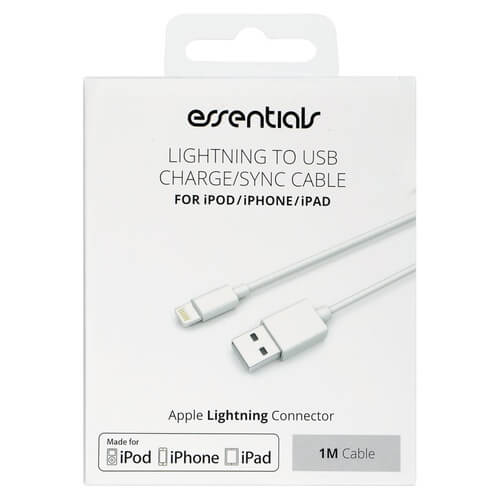 Essentials
Essentials USB-A - Lightning MFI kabel, 1m, vit