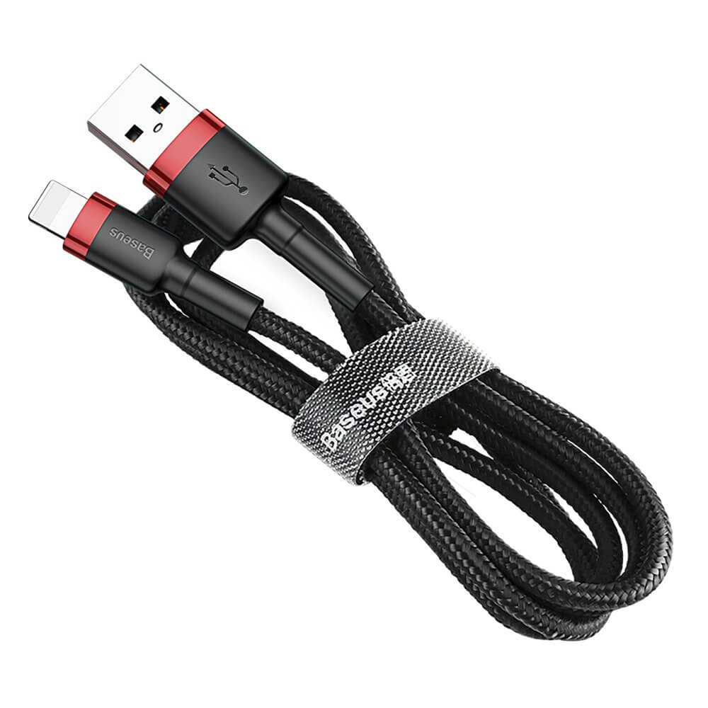 BASEUS - Baseus Cafule lightning kabel QC3.0 2A 3M Svart-Röd