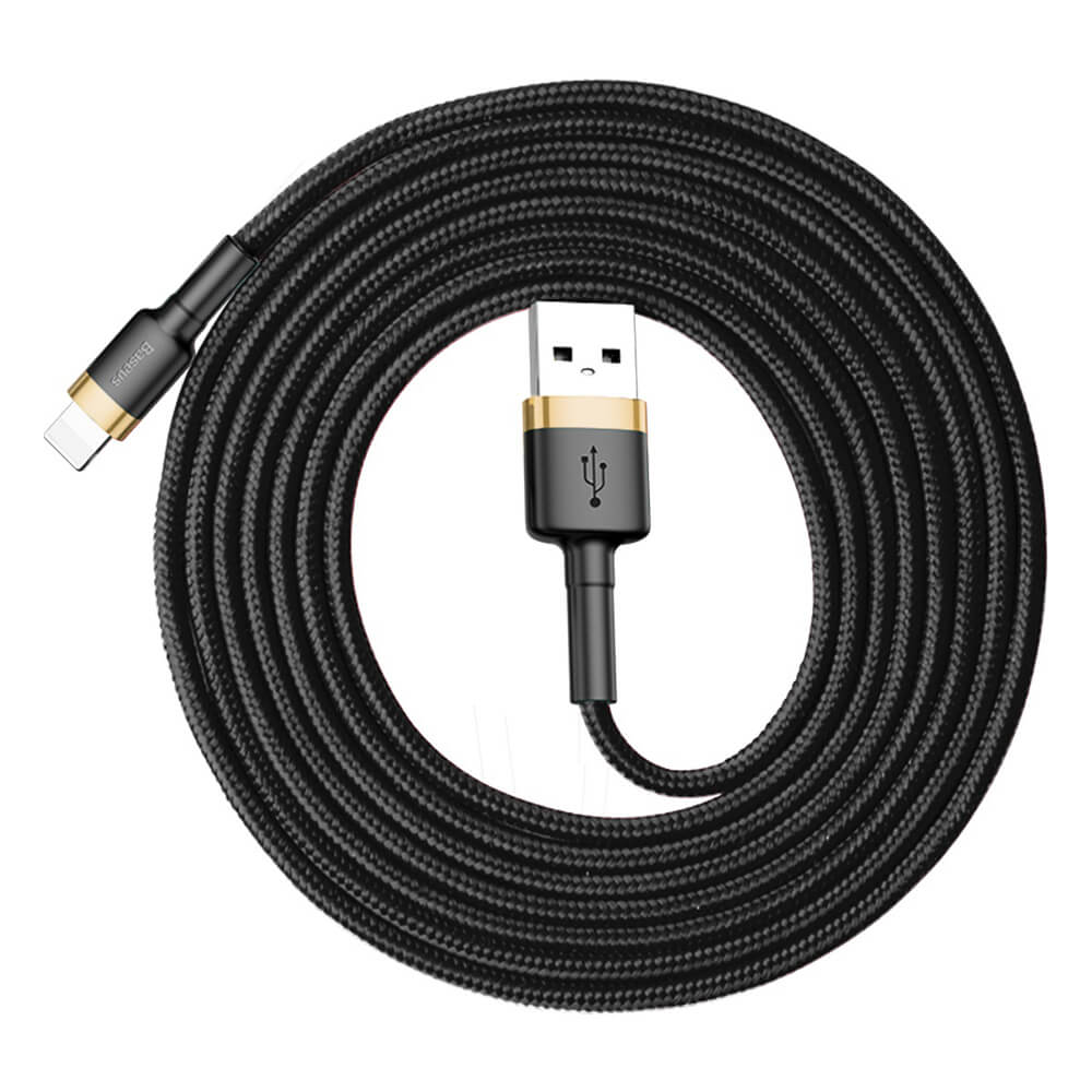 BASEUS - Baseus Cafule lightning kabel QC 3.0 1.5A 2M Svart-guld