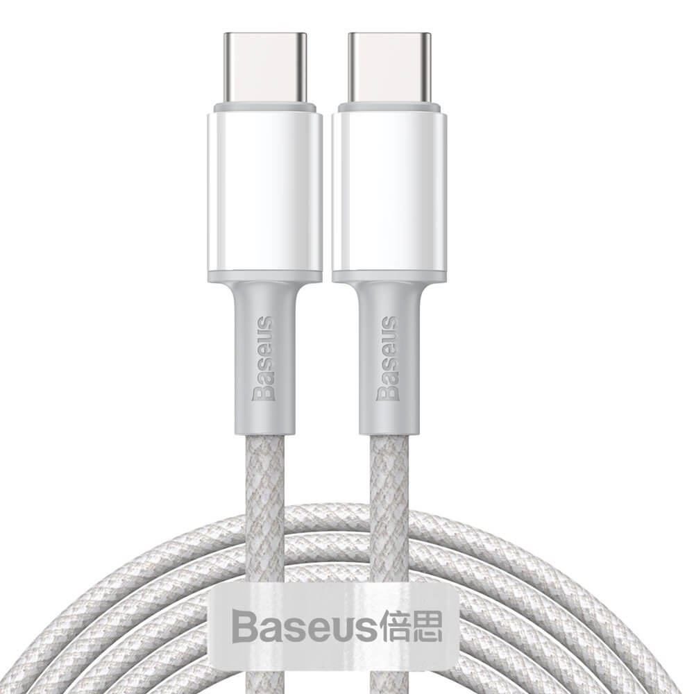 BASEUS
Baseus USB Type C - USB Type C Kabel 100 W 5 A 2 m Vit