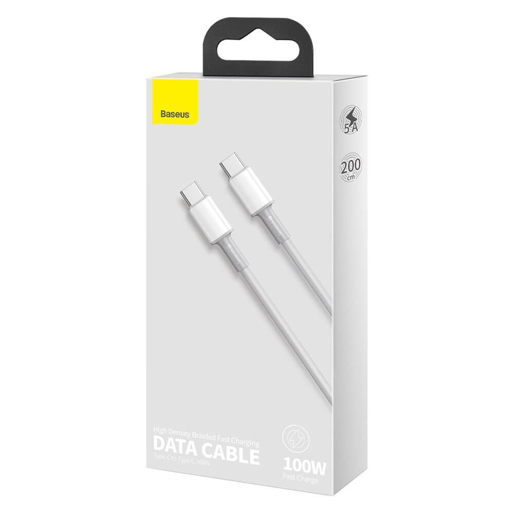 BASEUS
Baseus USB Type C - USB Type C Kabel 100 W 5 A 2 m Vit