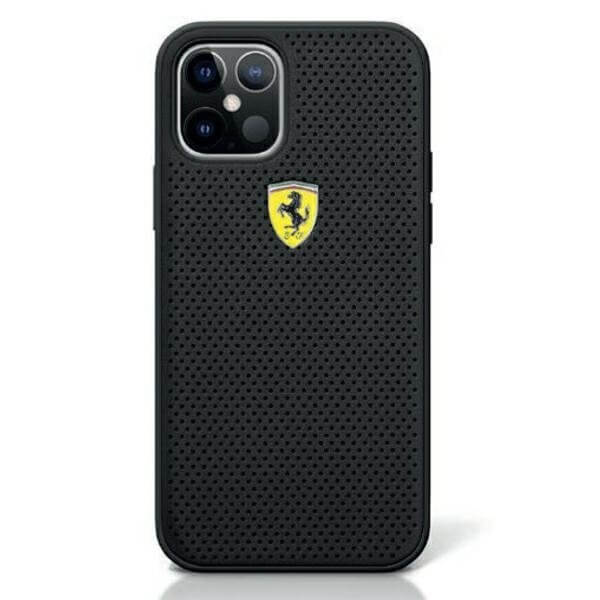 Ferrari - Ferrari Case iPhone 12 & 12 Pro Skal OnTrack Perforated Svart