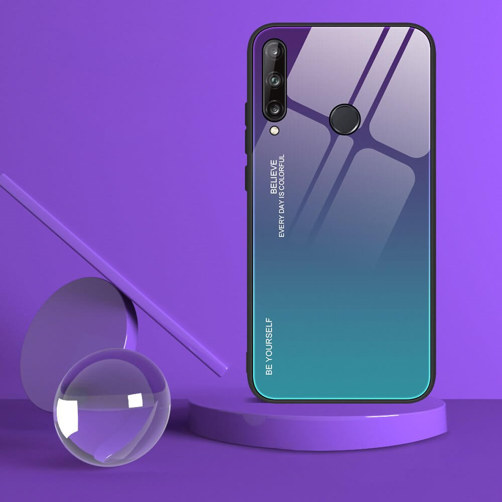 Ruhtel - Gradient Glass Huawei P40 Lite E Härdat glas Rosa-lila