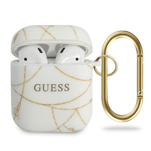 Guess - Guess gold Chain Collection airpod skal Vit