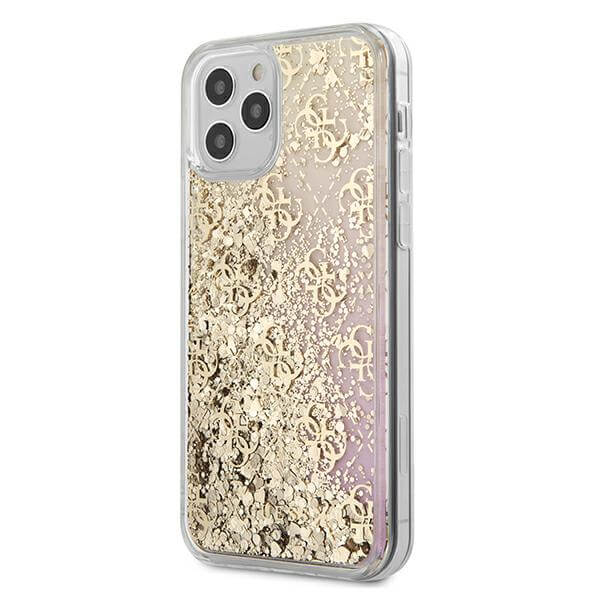 Guess - Guess Skal iPhone 12 & 12 Pro Gradient Liquid Glitter - Guld