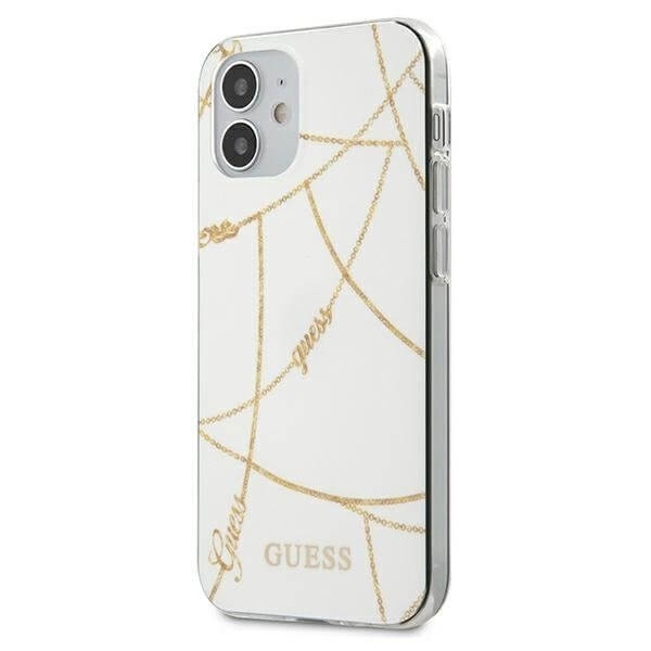 Guess - Guess skal iPhone 12 Mini Chain Collection Vit guld