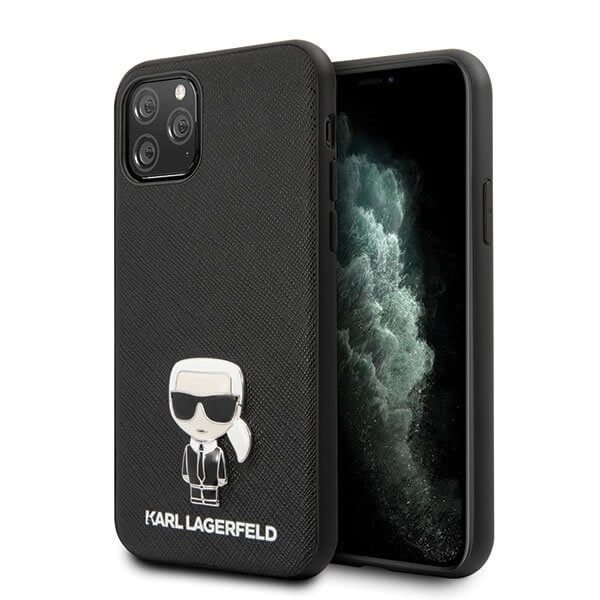 KARL LAGERFELD - Karl Lagerfeld iPhone 11 Pro Max skal Saffiano Ikonik Svart