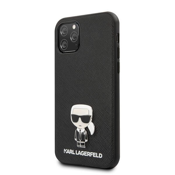 KARL LAGERFELD - Karl Lagerfeld iPhone 11 Pro Max skal Saffiano Ikonik Svart