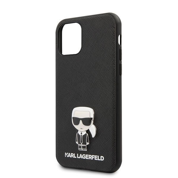 KARL LAGERFELD - Karl Lagerfeld iPhone 11 Pro Max skal Saffiano Ikonik Svart