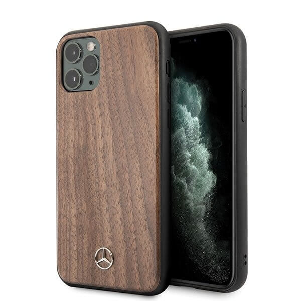 Mercedes - Mercedes Case skal iPhone 11 Pro Trä Linje Valnöt Brun