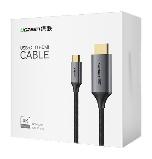 Ugreen - Ugreen HDMI USB Type C Kabel 4K 60 Hz 1,5 m Svart och Grå