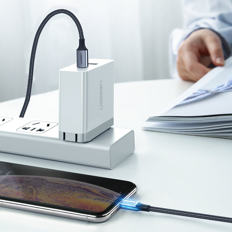 Ugreen
UGreen MFI USB Type C lightning Kabel 3 A 480 Mbps 1 m Grön