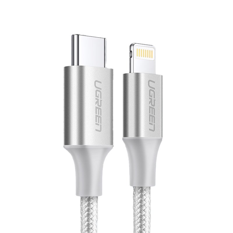 Ugreen
UGreen USB Type C lightning MFI Kabel 1 m 3 A 36 W Silver