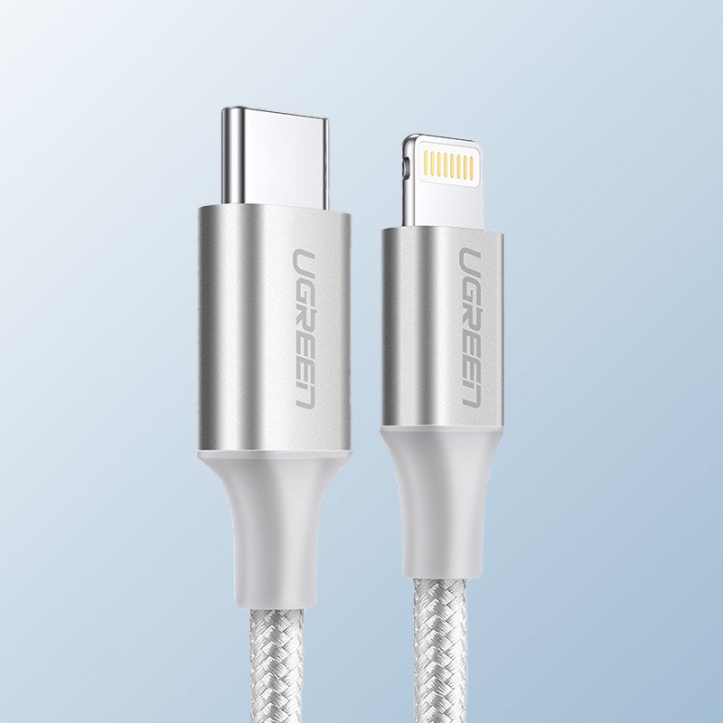 Ugreen
UGreen USB Type C lightning MFI Kabel 1 m 3 A 36 W Silver