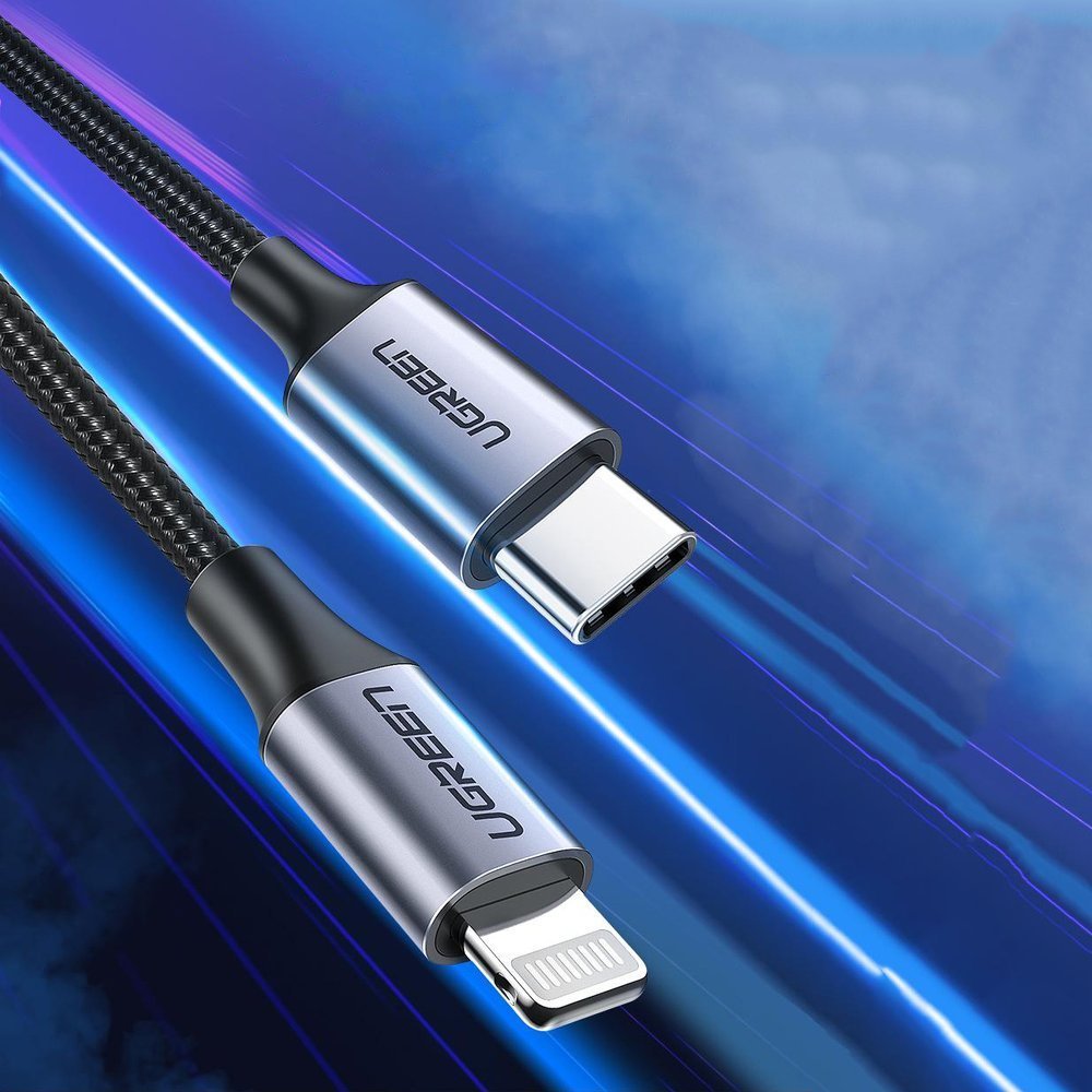Ugreen
UGreen USB Type C lightning MFI Kabel 1 m 3 A 36 W Silver
