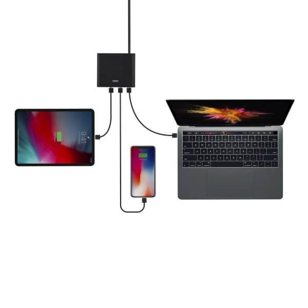 UNIQ - UNIQ HUB Surge 2x USB 3.0 + 2x USB-C PD 3.0 Svart