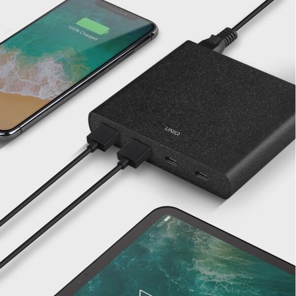 UNIQ - UNIQ HUB Surge 2x USB 3.0 + 2x USB-C PD 3.0 Svart