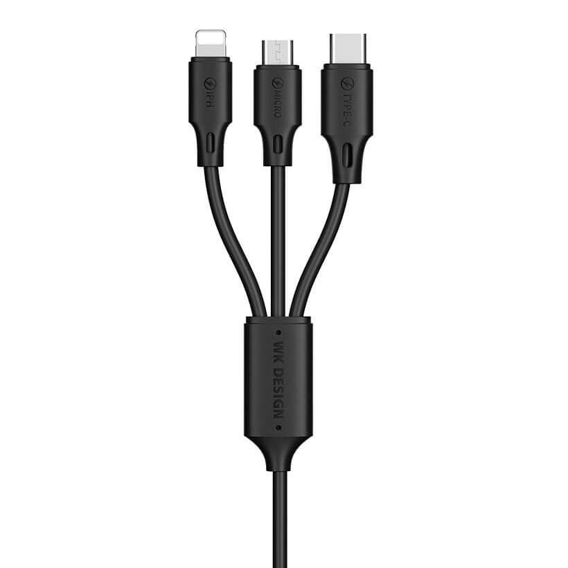 WK Design
WK Design USB micro USB/lightning/USB Type C Kabel 115cm Svart