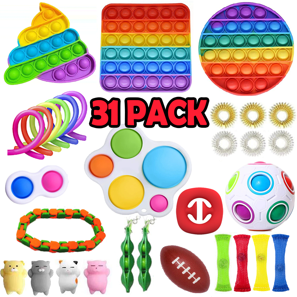 Fidget Toys
31 Pack Fidget Toy Set Pop it Sensory Toy för Vuxna & Barn